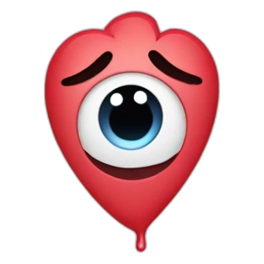 heart eyes with crying emoji sticker