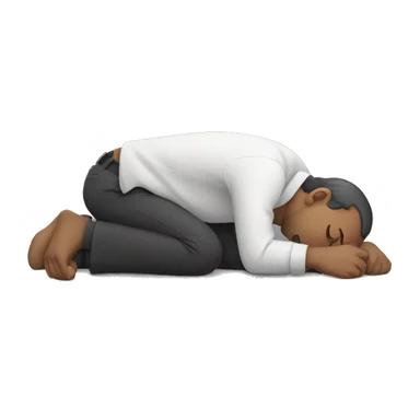 Man sleeping bending over sticker