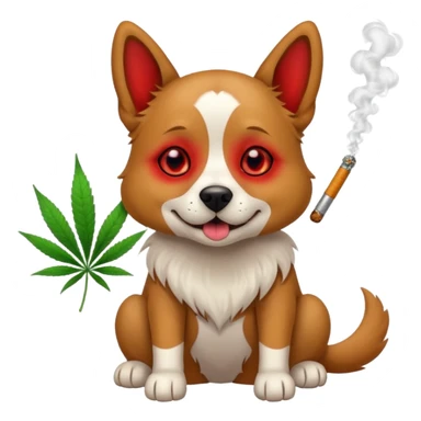 Dog smoking weed sticker
