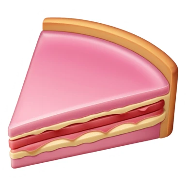 bologna slice, smooth edge, pink, no background sticker