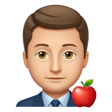 zelensky apple emoji style, portrait sticker
