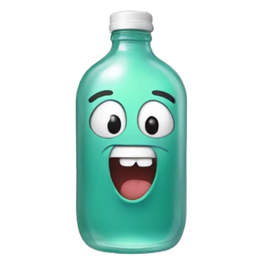 happy emoji with a pimple holding a bottle sticker