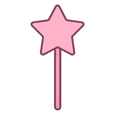 pink star wand sticker