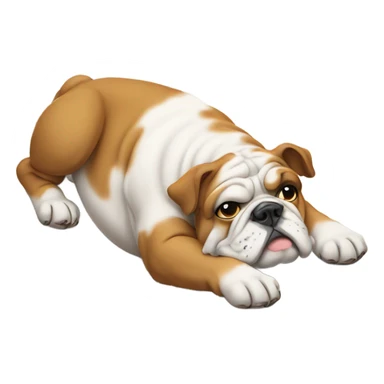 Bulldog laying on the floor sticker