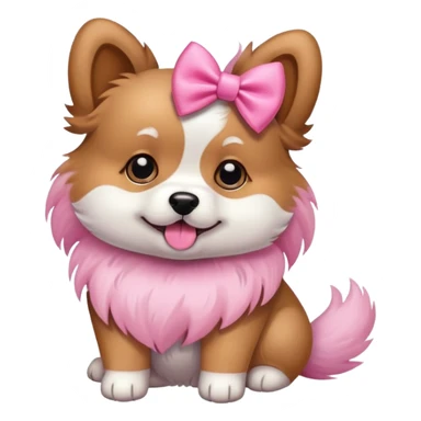Perro con lazo rosa sticker