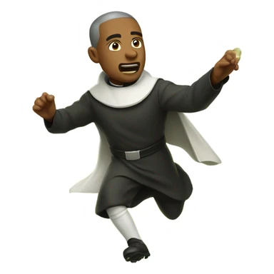 Priest running on football field sticker