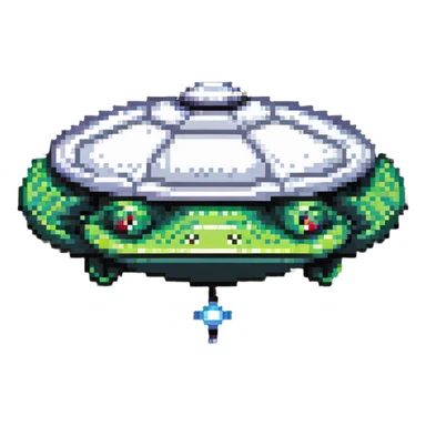 flying saucer abducting a crocodile sticker
