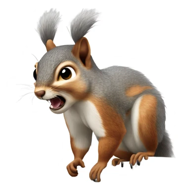 Wild rabid squirrel  sticker