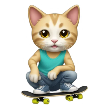 Skater Kitten dj sticker