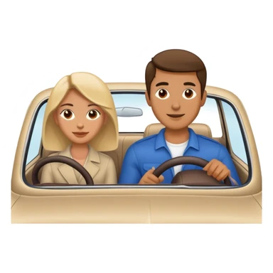Man and woman in a car together sticker