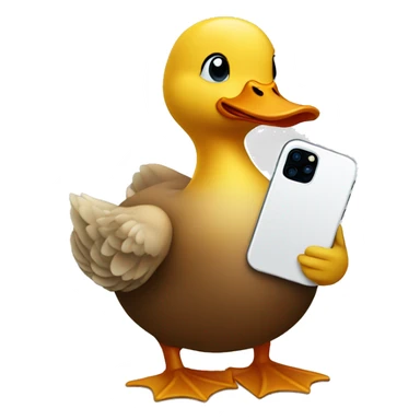 Duck holding an iPhone  sticker