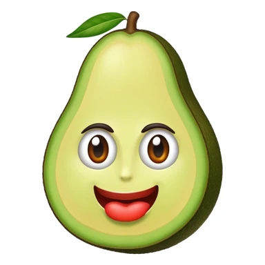 Crea un aguacate con ojos y labios grandes  sticker