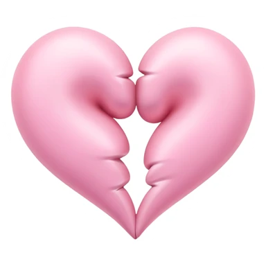 two pastel pink hearts intertwined sticker