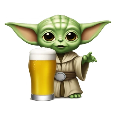 Bébé Yoda, qui boit une bière avec Lucifer MorningStar sticker