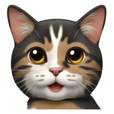 Gato tricolor con mancha negra en la barbilla  sticker