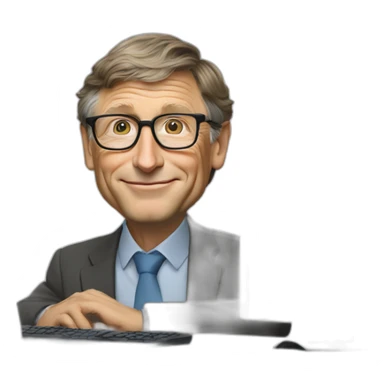 bill gates working on computer sticker
