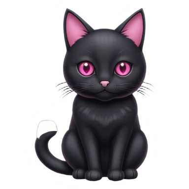 Black cat with pink eyes sticker