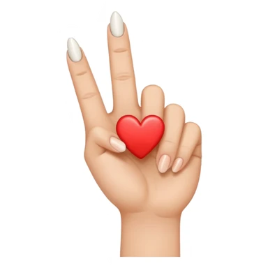 Middle finger with heart nail sticker