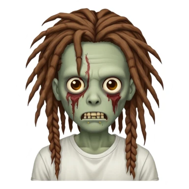 zombie with brown dreads white tee  sticker