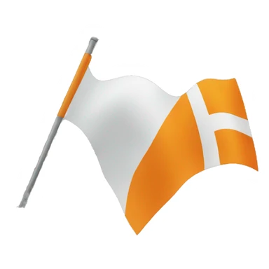 Bandeira de time laranja e branca com trem sticker