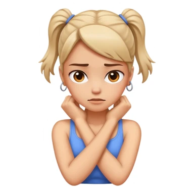 Arms crossed holding neck mad girl sticker