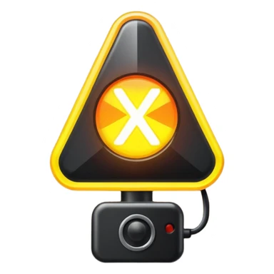 Strobe light with a black X over it. sticker