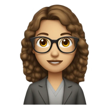 librarian, glasses, brown hair, gray eyes sticker