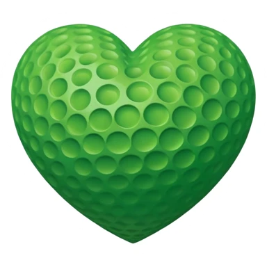 Green golf ball in heart shape sticker
