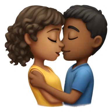 boy kissing girl sticker