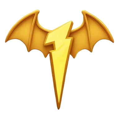 golden lightning bolt with bat wings badge sticker