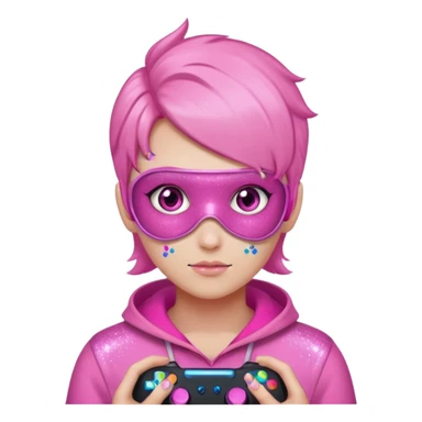control gamer glitter pink sticker