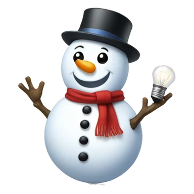 snowman with light bulb buttons sticker