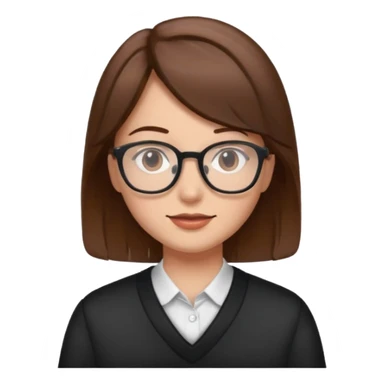 A person with brown hair and glasses sticker
