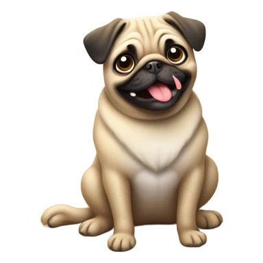 pug on the beach sticker
