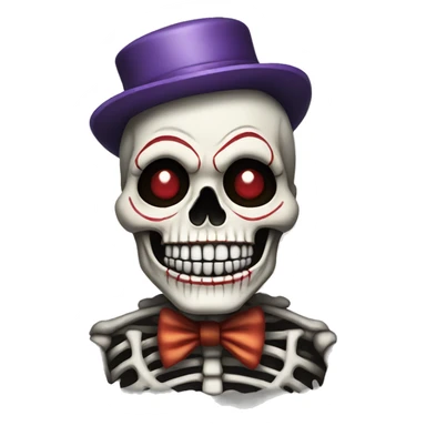 Skeleton with clown makeup sticker