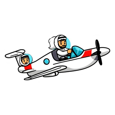 two Arab men piloting an airplane sticker