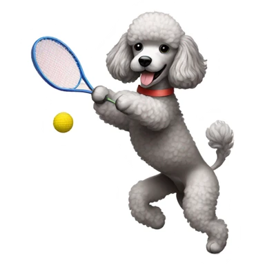 a poodle playing badminton sticker