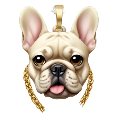 Mad French bulldog with gold chain sticker