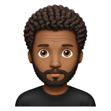 Dark brown skin man with a light beard and a curly   fade haircut with dark brown eyes sticker