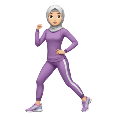 High resolution full body of a girl wearing a hijab and is a fitness trainer sticker