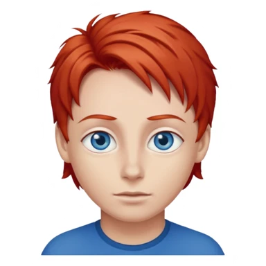 red hair big blue eyes sticker