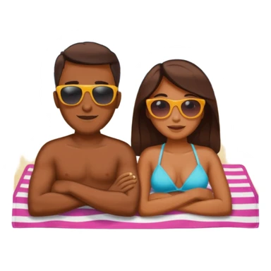 quiero que pongas ubna apreja morena tomando el sol y relajados sticker