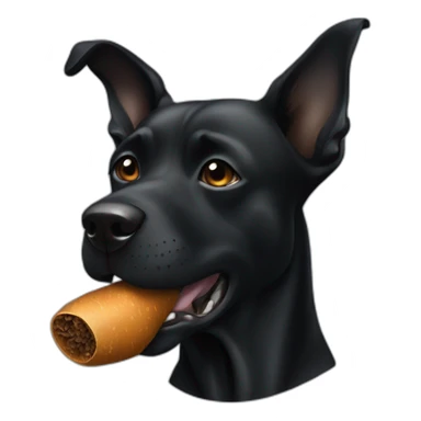 black dog smoking cigarette sticker