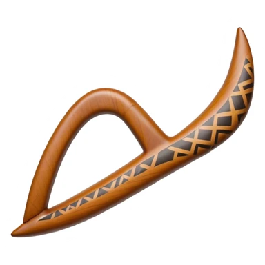 Cinematic Realistic Boomerang Emoji, depicted as a sleek, curved traditional Aboriginal tool rendered with detailed textures and a dynamic sense of motion, symbolizing cultural significance and natural craftsmanship under warm earthy lighting. sticker