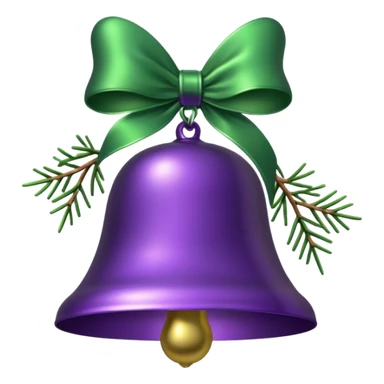  purple christmas bell with pine  sticker