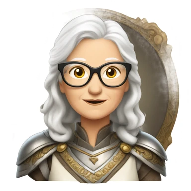 Beautiful White 70 year old white lady Warrior Princess with glasses and armour  sticker