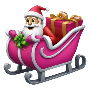 Pink Santa’s sleigh  sticker
