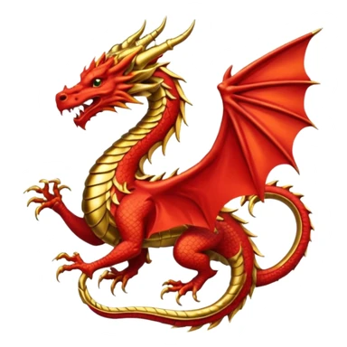 Simple fiery royal Dragon crest/brosch sticker