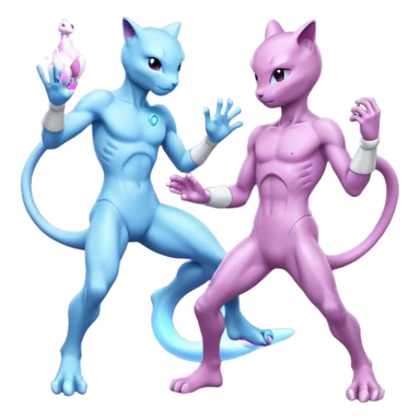 Pokemon legendary cian and purple mewtwo sticker