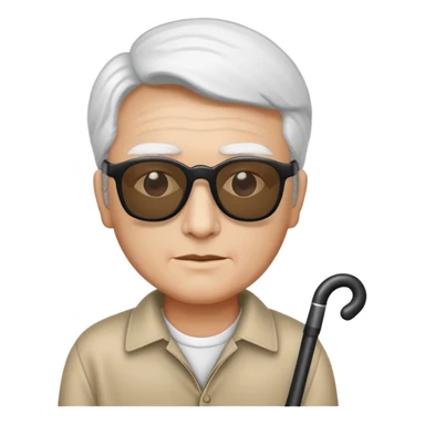 blind man with white cane and dark glasses sticker